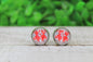 KC Chiefs Game Day Bow Glass Stud Earrings