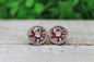 Georgia Bulldogs Sunflower Glass Stud Earrings