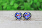 Football Buffalo Bills Swirl Heart Glass Stud