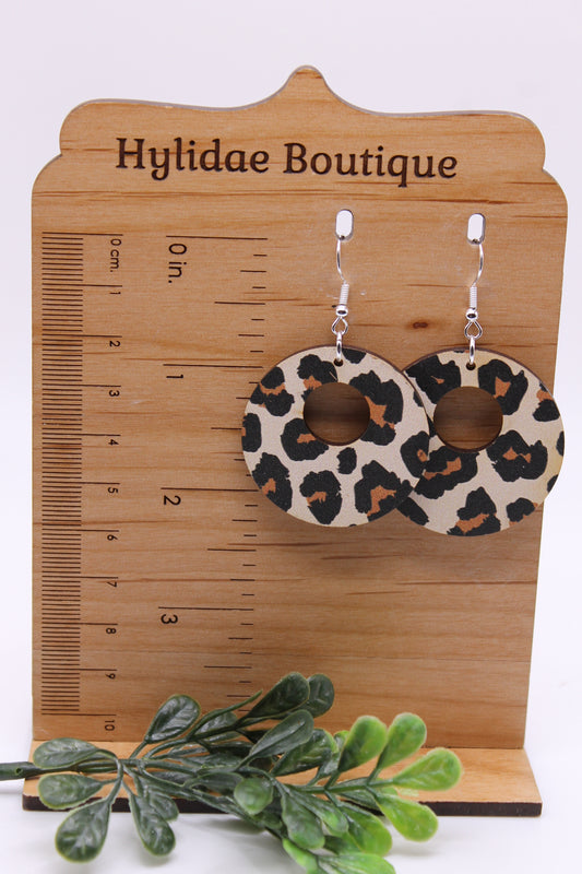 Leopard Circle || Dangle Earrings