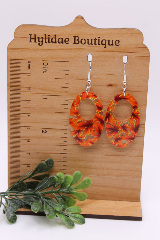 Fall Leaves Oval • Dangle Earrings