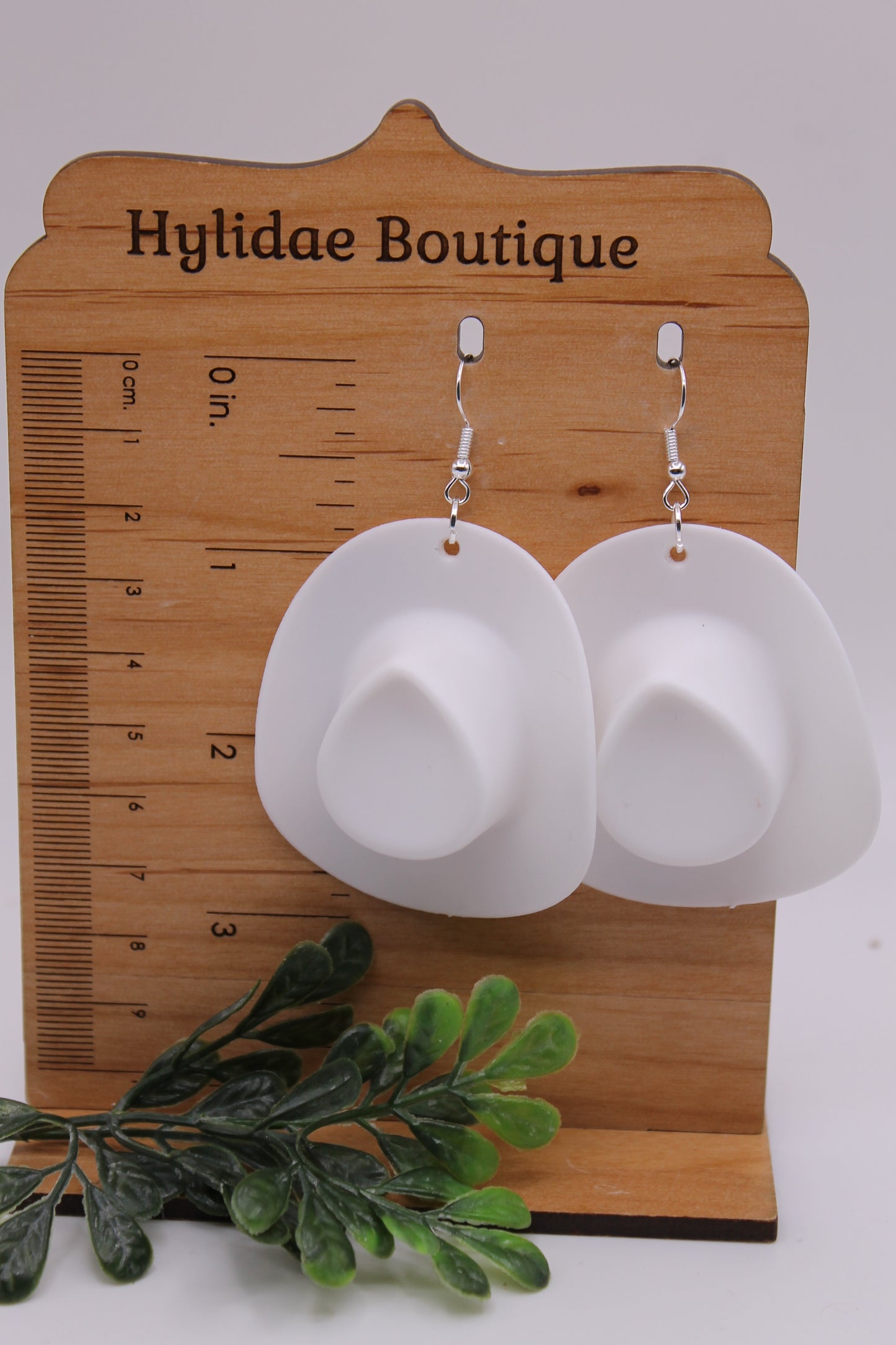 White Western Cowboy Hats || Dangle Earrings