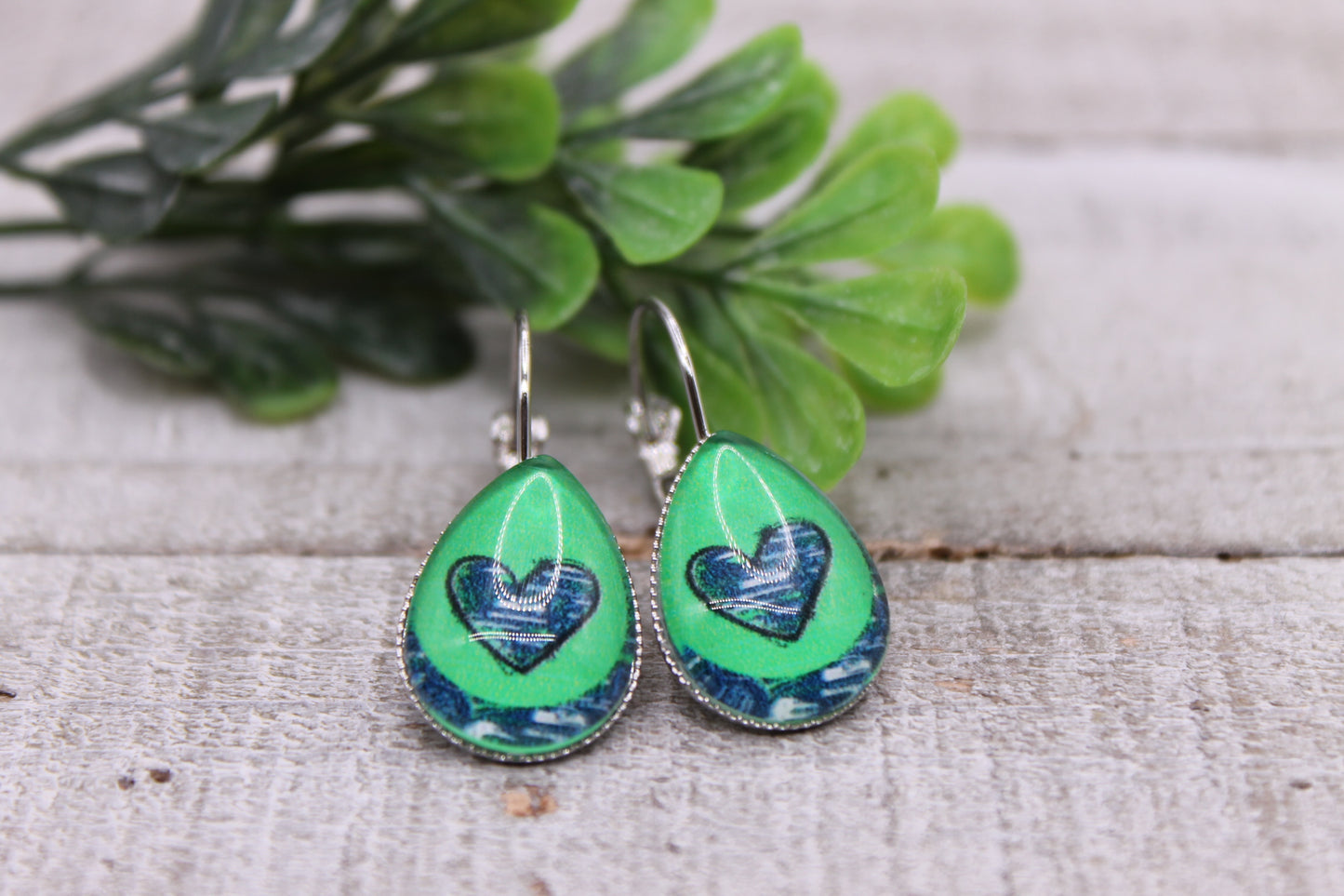 Seahawks Football || Teardrop French Lever Earrings