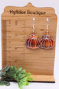 Plaid Pumpkin • Dangle Earrings