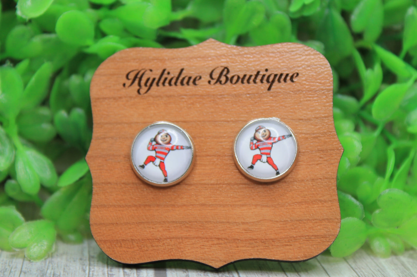 Brutus Ohio State Stud Earrings