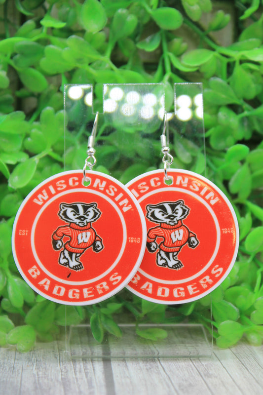 Badgers Dangle Earrings