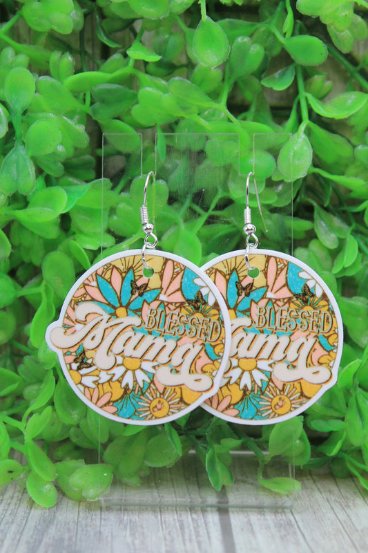 Blessed Mama Dangle Earrings