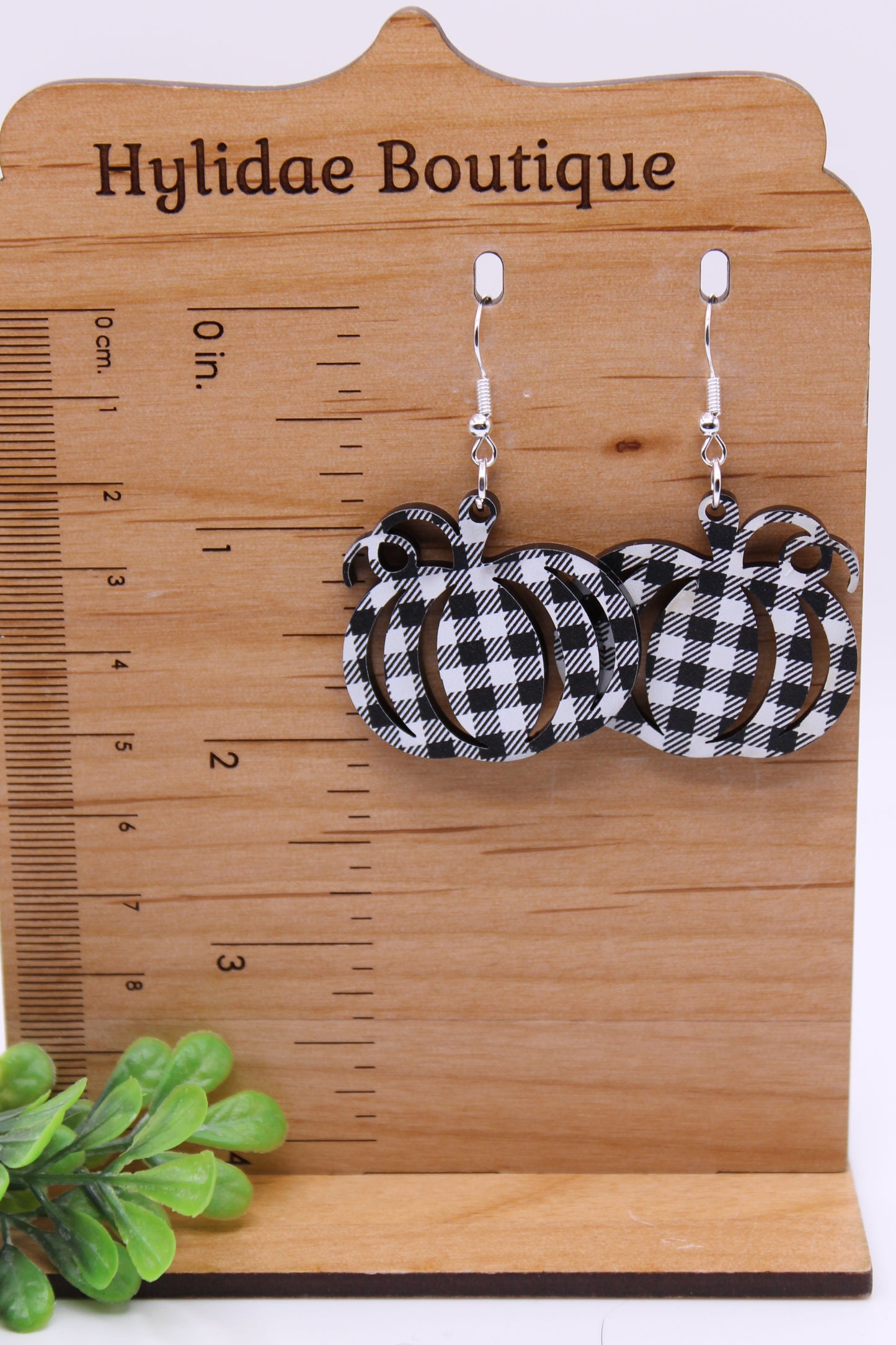 Buffalo Plaid Pumpkins • Dangle Earrings