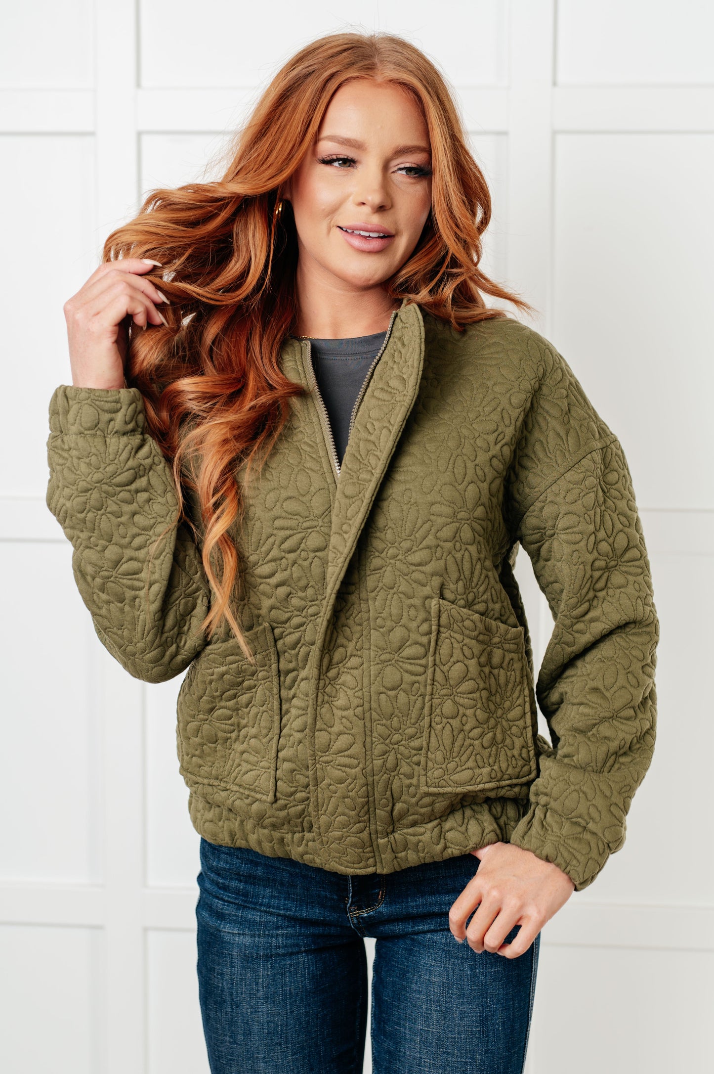 Jungle Explorer Quilted Zip Up Jacket {Ships in 3-5 Business Days}