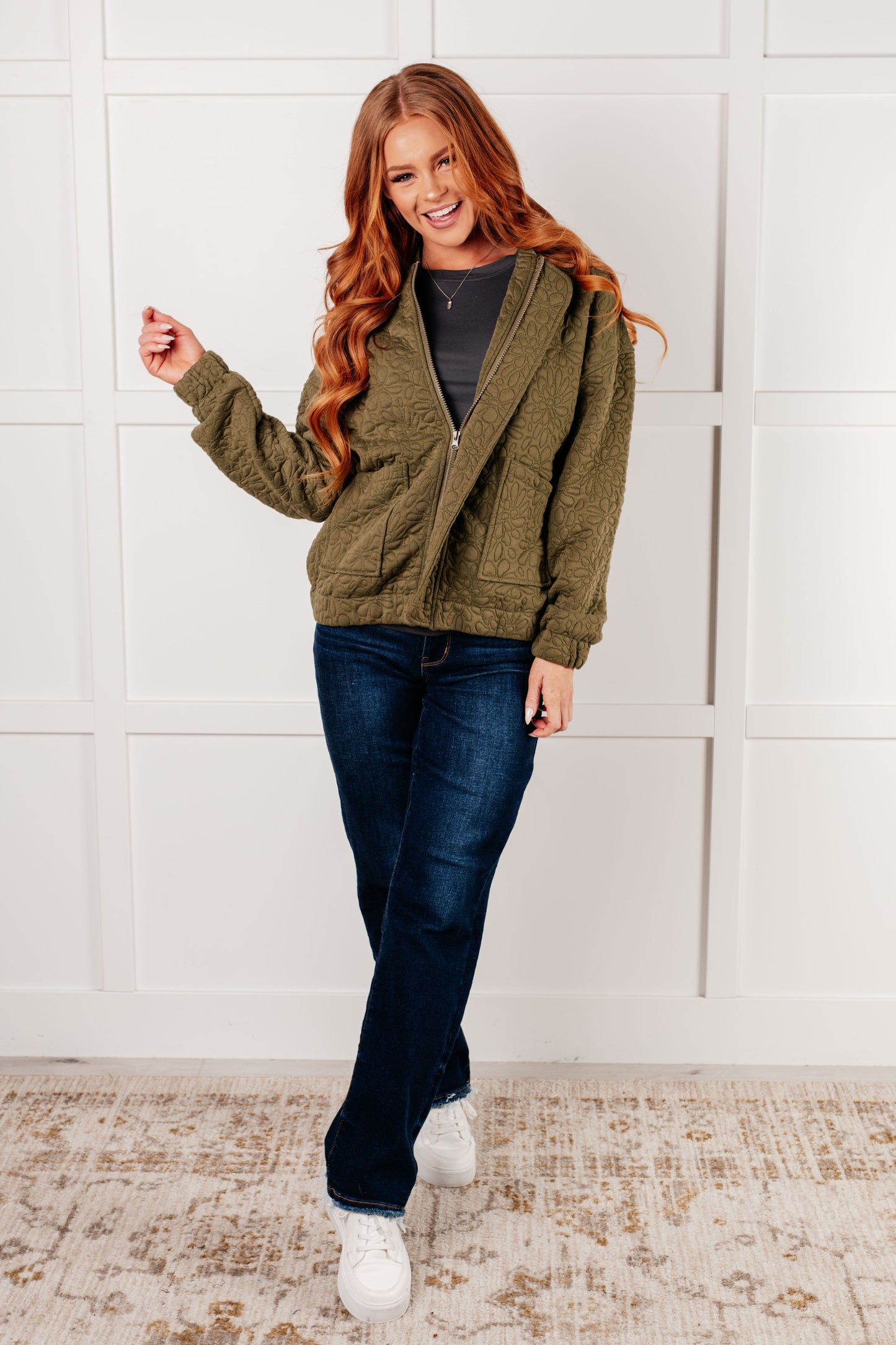 Jungle Explorer Quilted Zip Up Jacket {Ships in 3-5 Business Days}