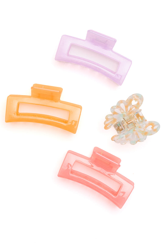 Large Jelly Claw Clip Set of 4 {Ships in 3-5 Business Days}