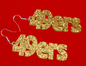 49ers Football - Gold Glitter || Dangle Earrings