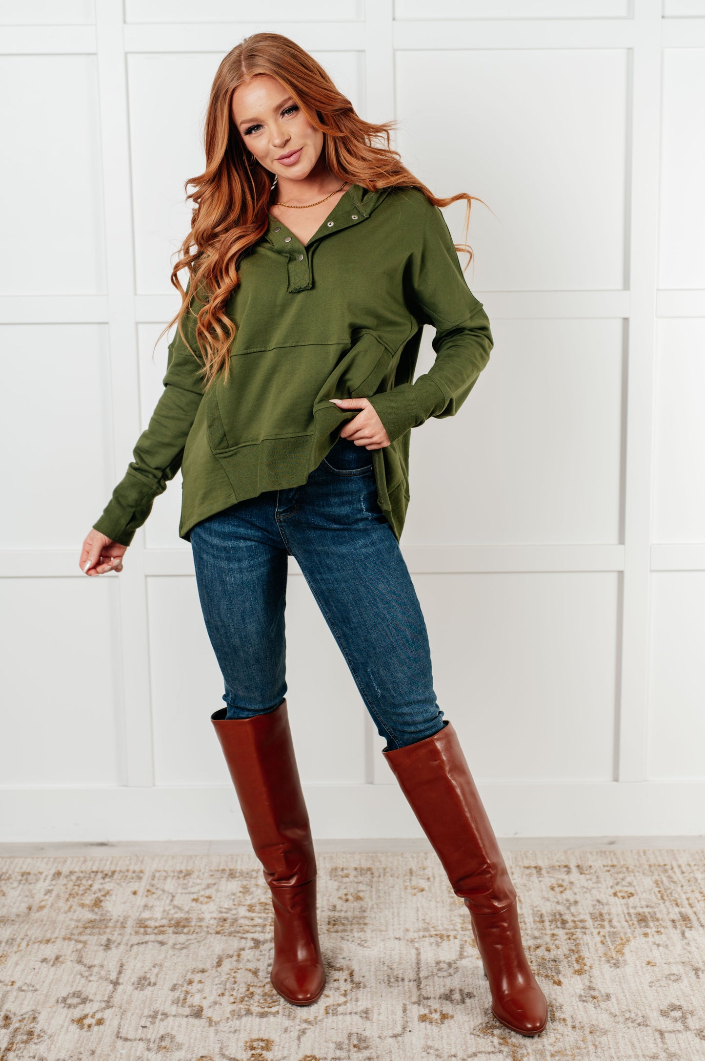 Simple Snug Snap Hooded Pullover {Ships in 3-5 Business Days}