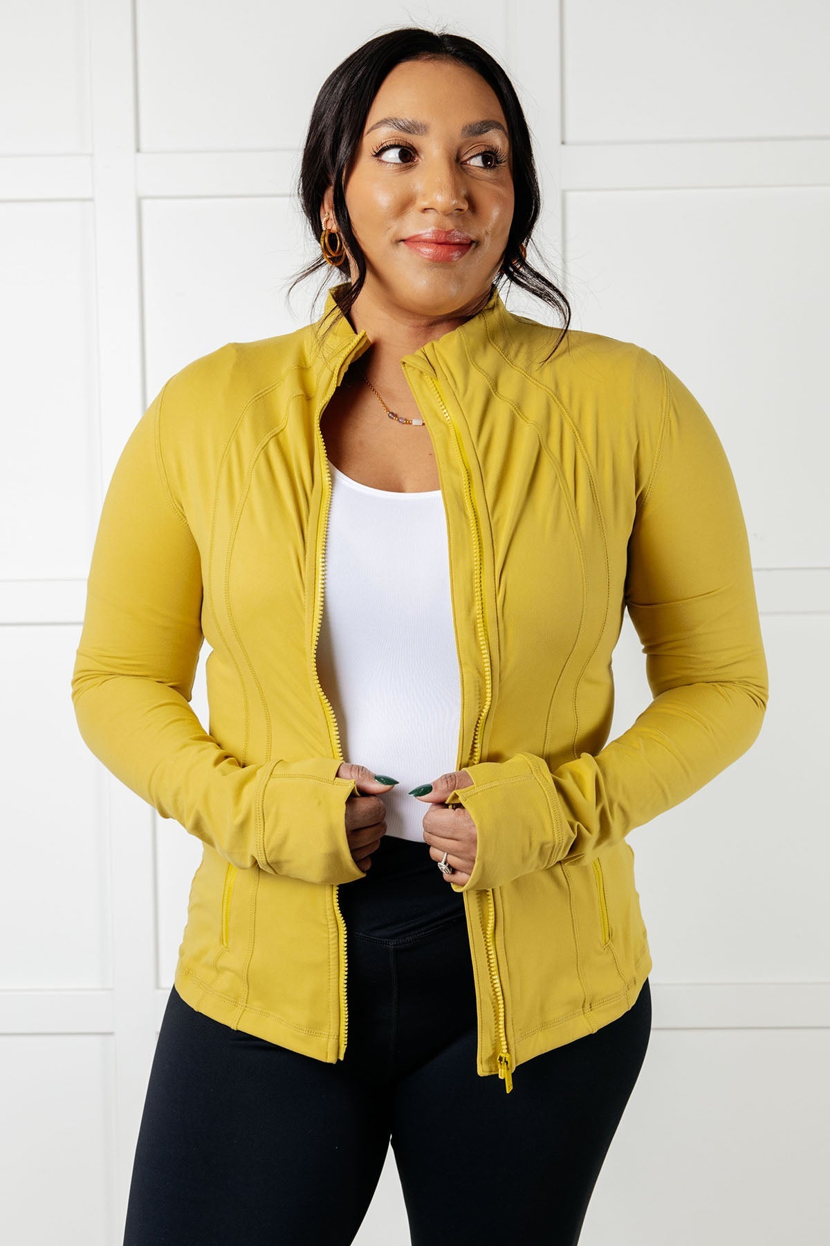 Staying Swift Activewear Jacket in Yellow Pear