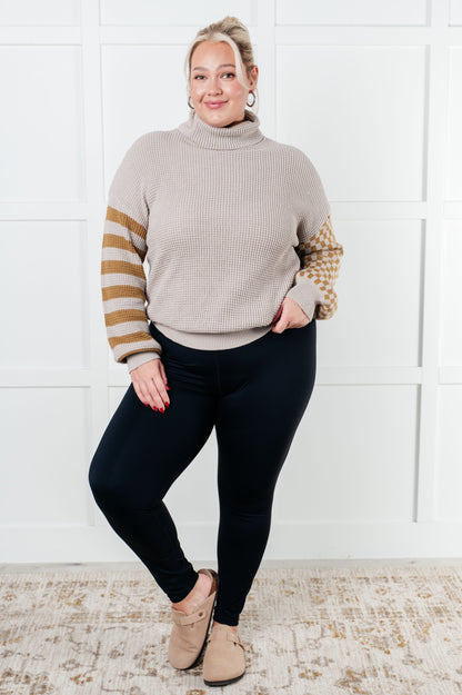 Super Seasonal Patchwork Waffle Knit Sweater {Ships in 3-5 Days}