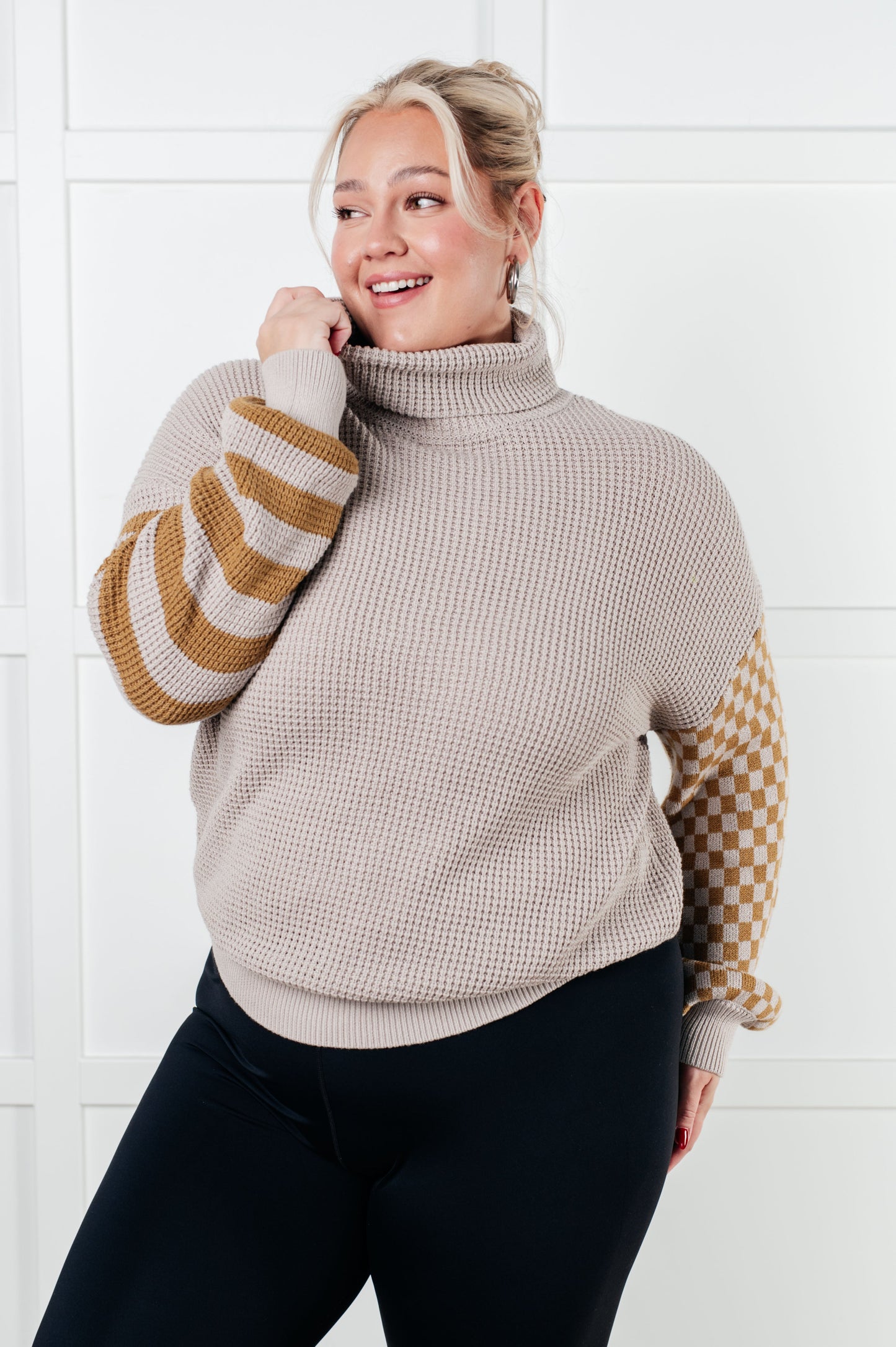 Super Seasonal Patchwork Waffle Knit Sweater {Ships in 3-5 Days}