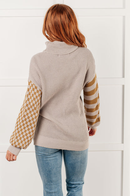 Super Seasonal Patchwork Waffle Knit Sweater {Ships in 3-5 Days}