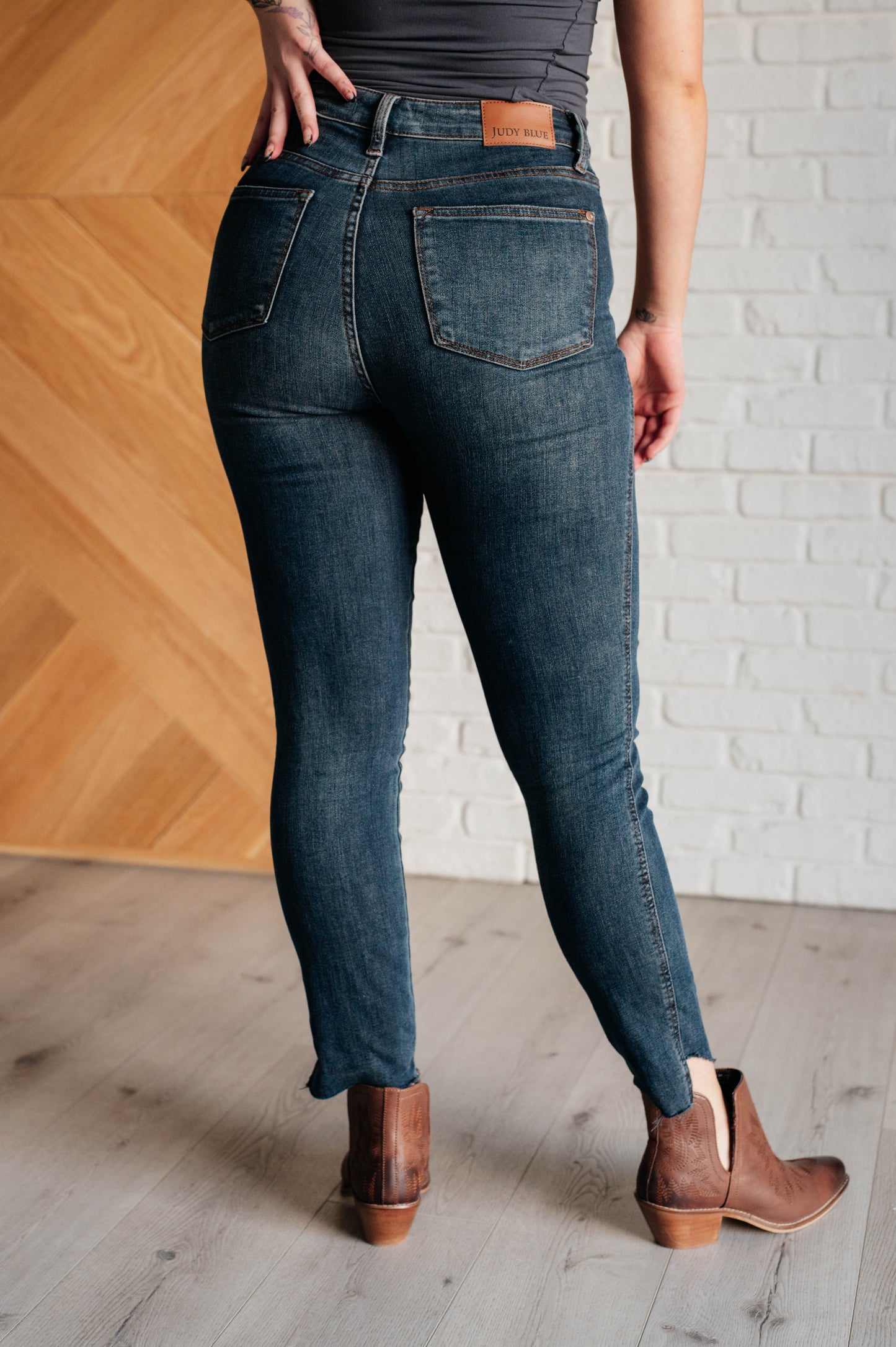 Tessa High Rise Control Top Step Hem Skinny Jeans {Ships in 3-5 Business Days}