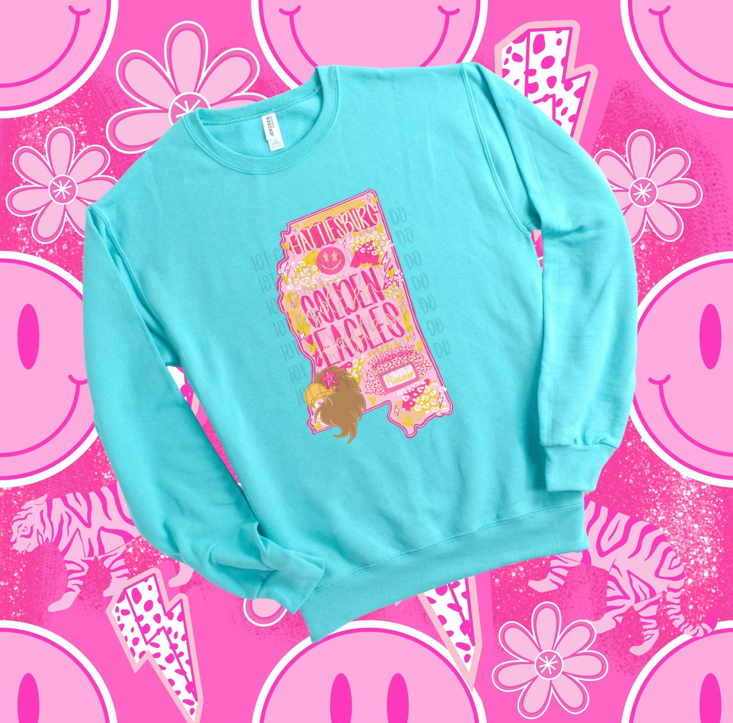 Preppy State Sweatshirt - Turquoise