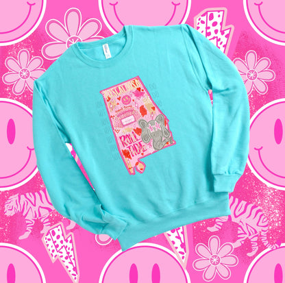 Preppy State Sweatshirt - Turquoise