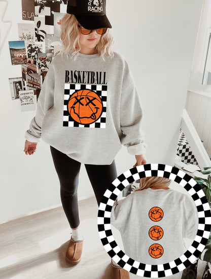 Checkered Sport Face  Sweatshirt - Multiple Sports