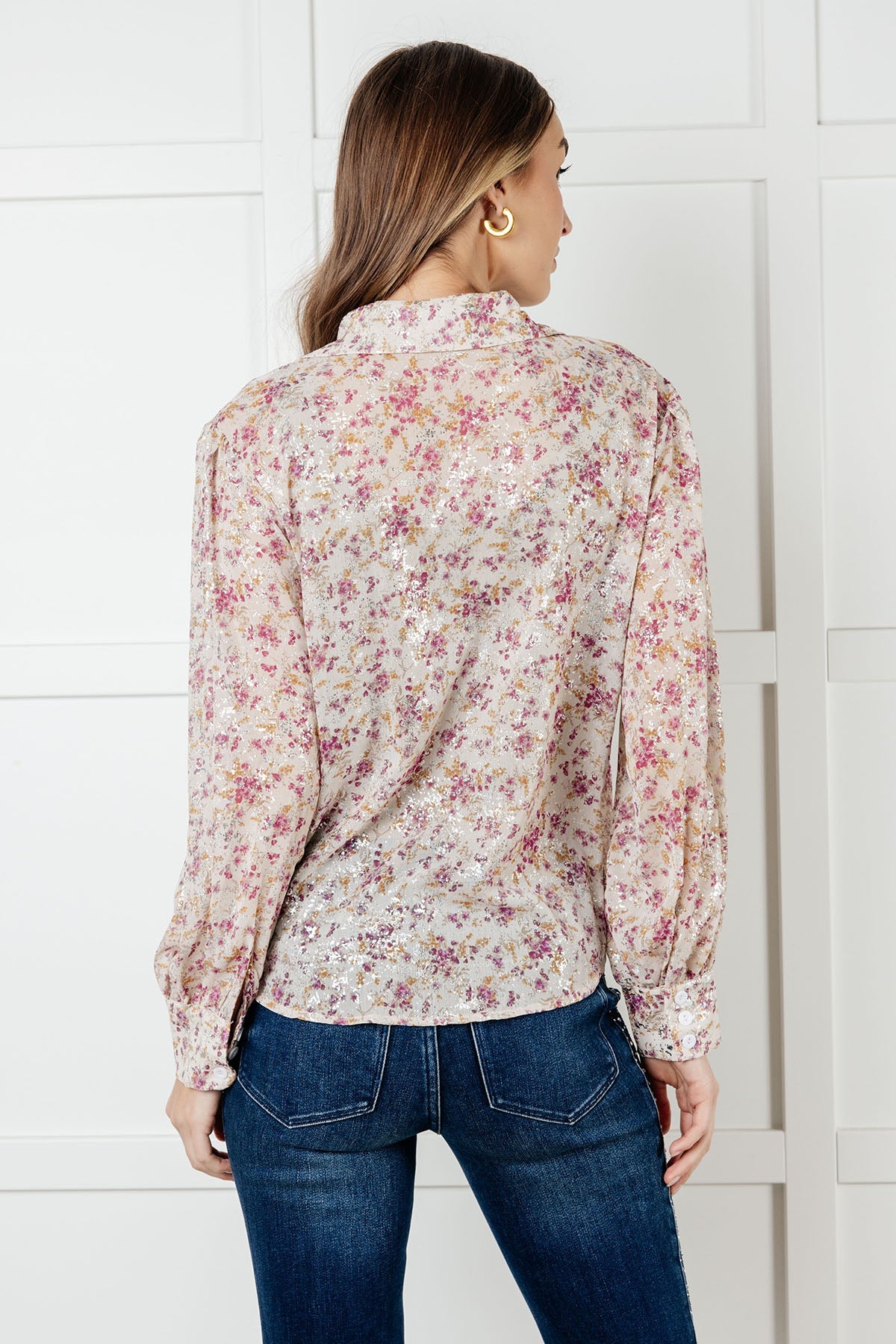 You and I Connect Floral Button Up Blouse {Ships in 3-5 Business Days}