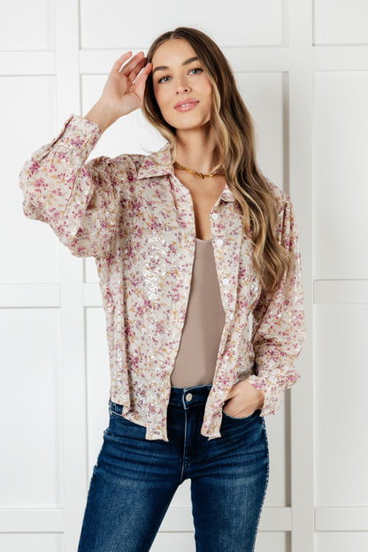 You and I Connect Floral Button Up Blouse {Ships in 3-5 Business Days}