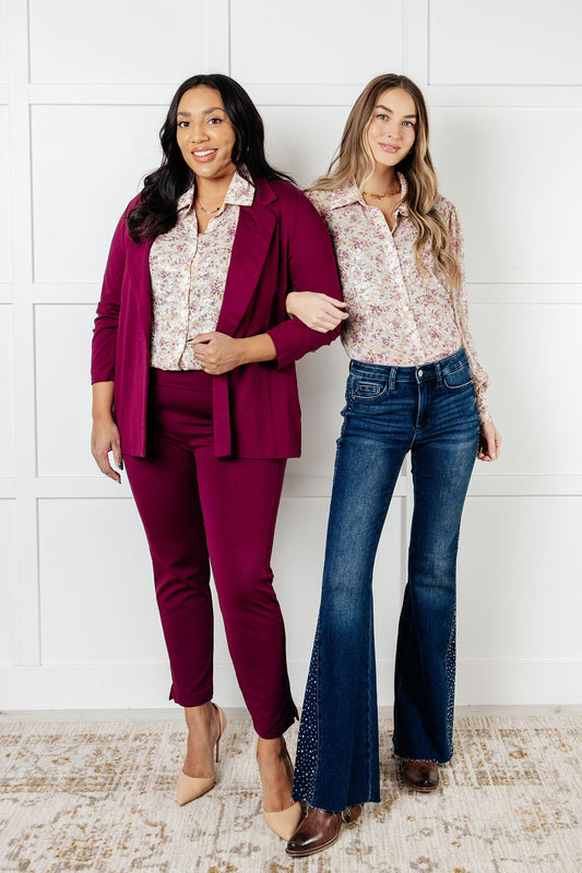 You and I Connect Floral Button Up Blouse {Ships in 3-5 Business Days}