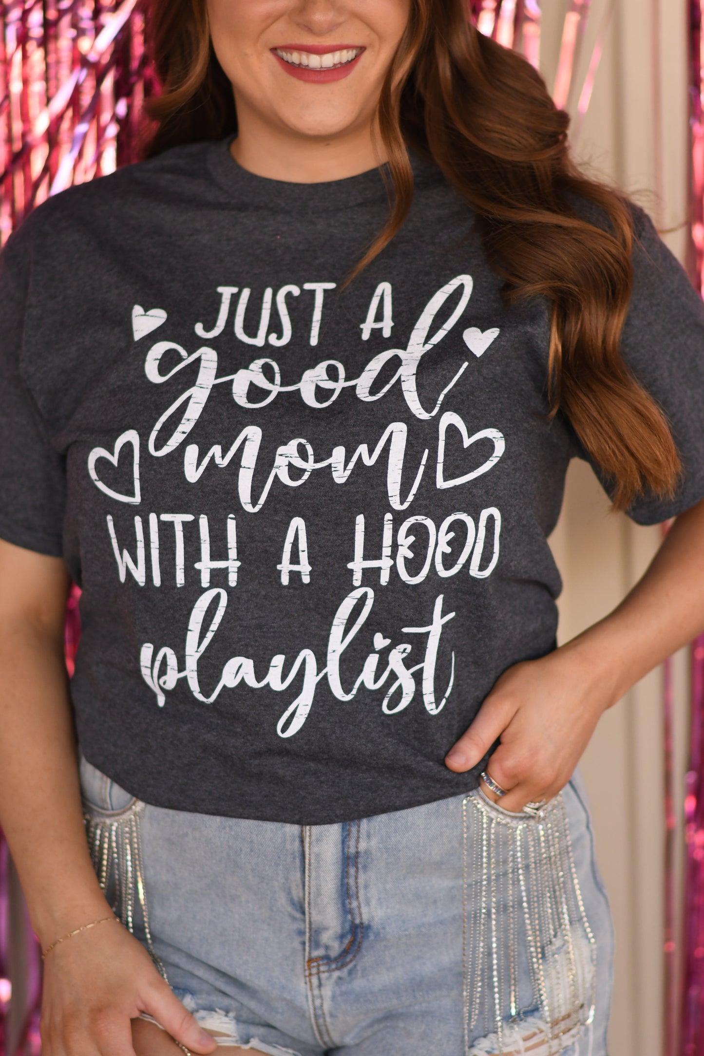 Just a Good Mom with a Hood Playlist Tee ♡ Ships in 3-7 Bus. Days