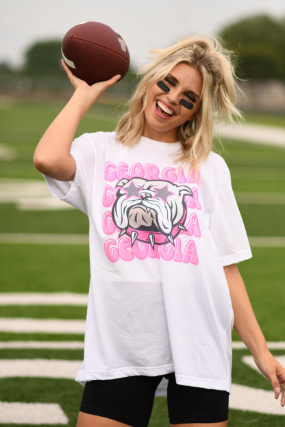 Georgia Pink Bulldog Tee