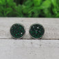 Green Faceted Earrings