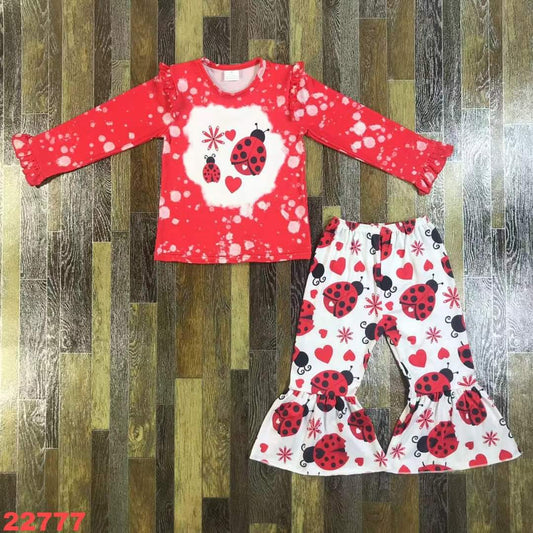 Red Hearts & Lady Bugs Youth Pant Set ☆ PREORDER