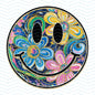 Floral Smiley Glass Stud Earrings