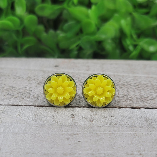 Yellow Dahlias Earrings