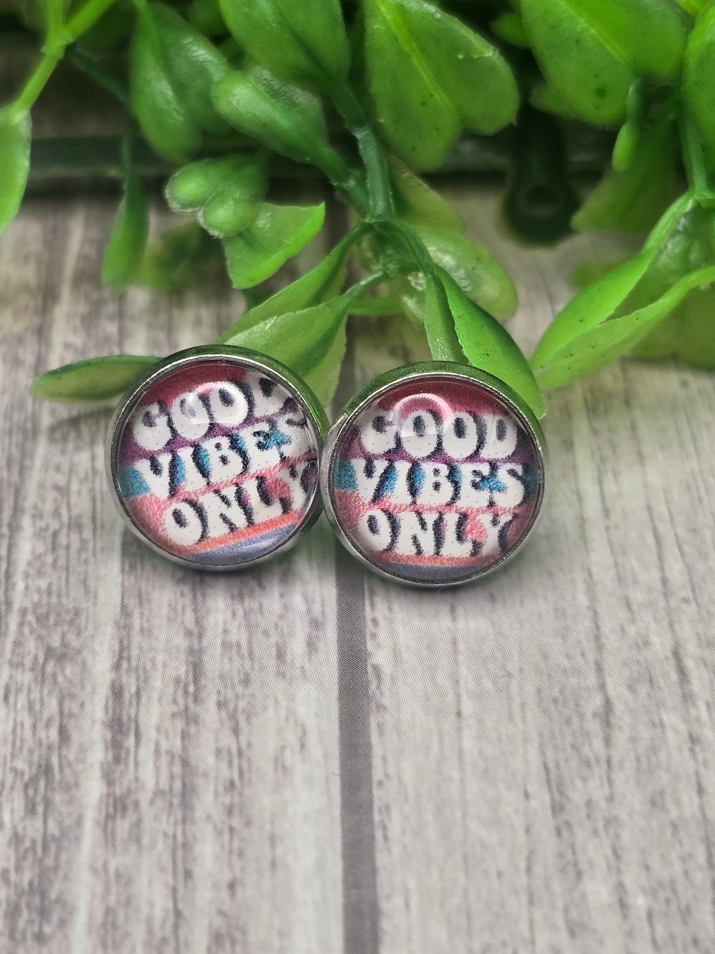 Good Vibes Only Stud Earrings