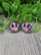 Floral Smiley Face Stud Earrings