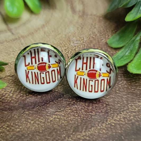 Chiefs Kingdom Glass Stud Earrings