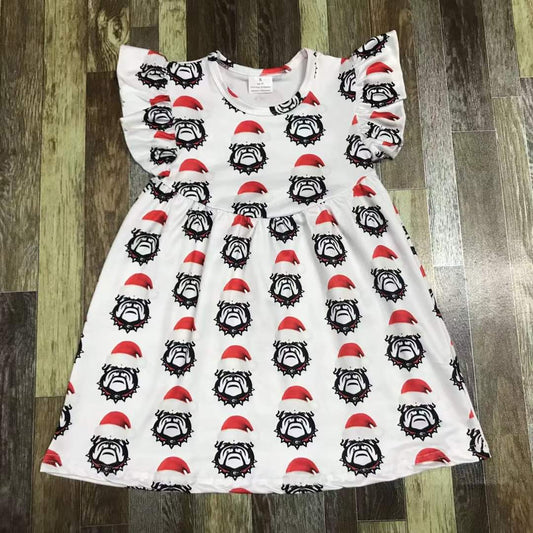 Georgia Bulldogs Santa Hat Youth Pearl Dress ☆ PREORDER