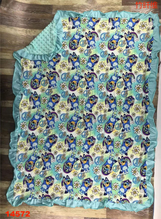 Groovy Bluey Ruffle Youth Blanket '40x30 inches' ♡ Ships in Approx 3-4 weeks {Custom Made}