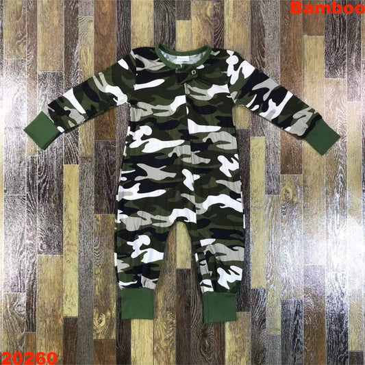 Camouflage 'Bamboo Fiber' Youth Footless Sleeper ♡ Ships in Approx 3-4 weeks {Custom Made}