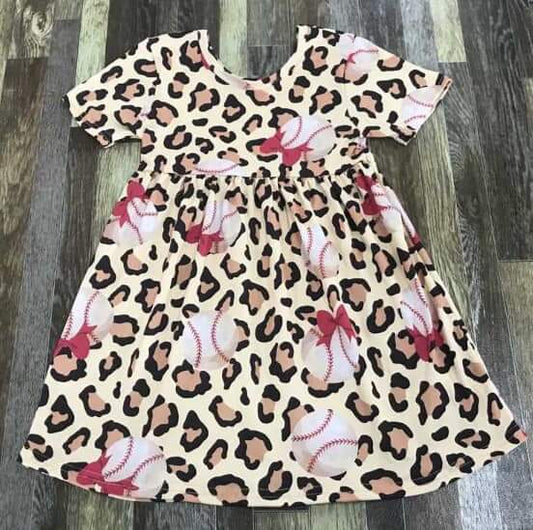 Baseball & Leopard Dress ♡ Ships in Approx 3-4 weeks {Custom Made}