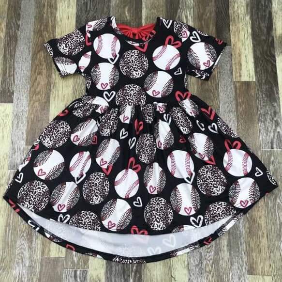 Baseballs & Leopard Baseballs Dress ♡ Ships in Approx 3-4 weeks {Custom Made}