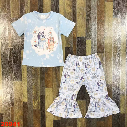 Floral Bluey Pant Set ♡ Ships in Approx 3-4 weeks {Custom Made}