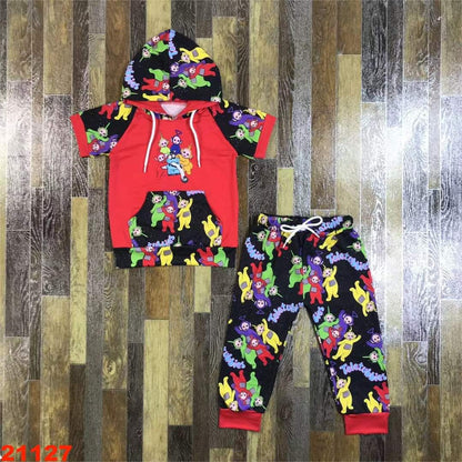 Telatubbies Red Hooded Youth Pant Set ♡ Ships in Approx 3-4 weeks {Custom Made}