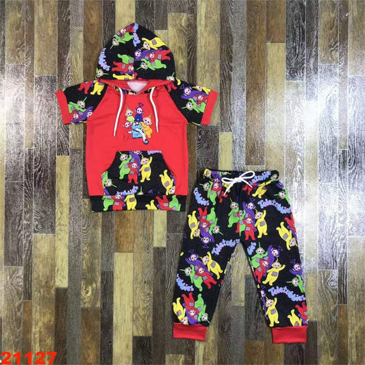 Telatubbies Red Hooded Youth Pant Set ♡ Ships in Approx 3-4 weeks {Custom Made}