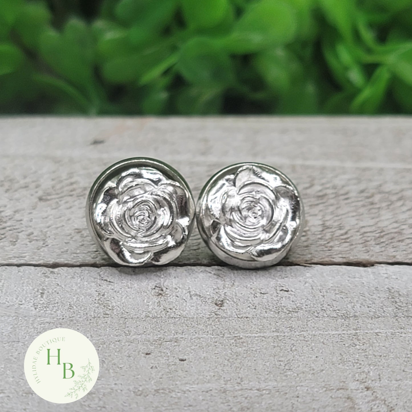 Silver Roses Earrings