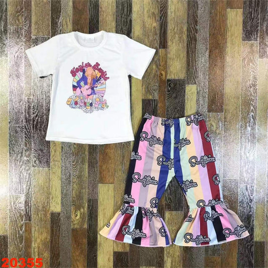 Floral & Stripes T.S. Eras Tour Youth Pant Set ♡ Ships in Approx 3-4 weeks {Custom Made}