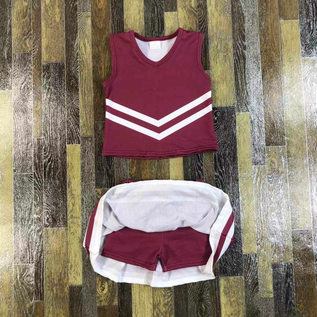 Maroon Cheer Youth Skort Set ☆ PREORDER