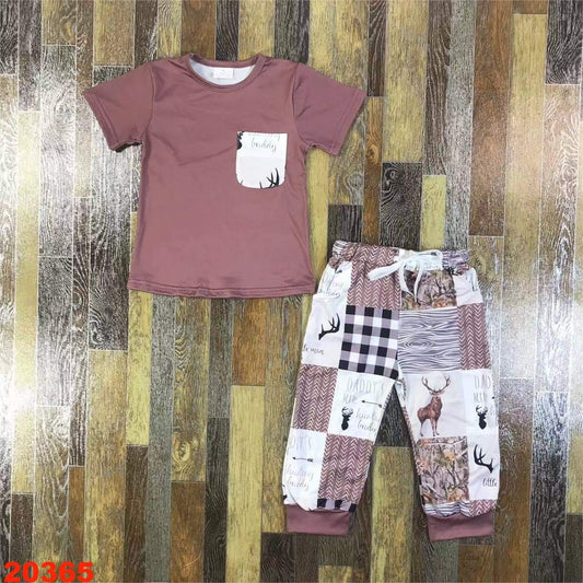 Patchwork Deer Youth Pant Set ♡ Ships in Approx 3-4 weeks {Custom Made}