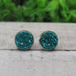 Teal Shimmer Druzy Stud Earrings